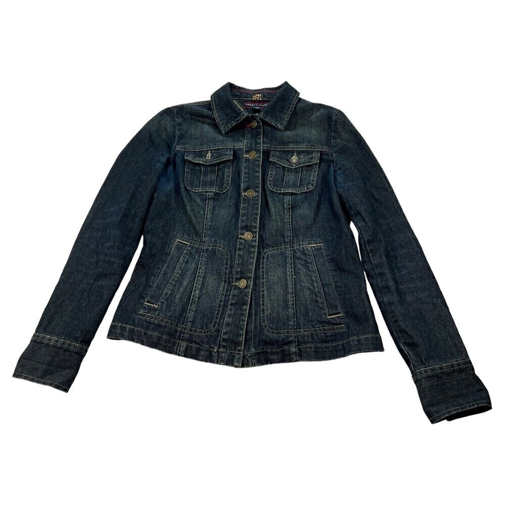 Tommy Hilfiger Women Dark Wash‎ Denim Jean Jackets Size S/P